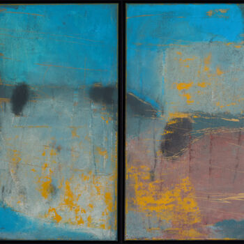 Malerei mit dem Titel "Ash-bluish abstract…" von Bo Kravchenko, Original-Kunstwerk, Acryl