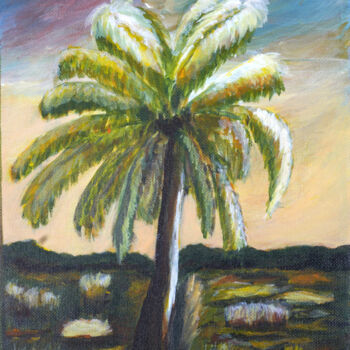 Painting titled "Date Palm tree" by Sudeshnabani, Original Artwork, Acrylic