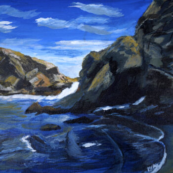 Painting titled "Rocky Beach" by Sudeshnabani, Original Artwork, Acrylic