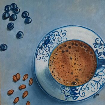 Peinture intitulée "Cappuccino: Everyda…" par Olena Berest, Œuvre d'art originale, Huile Monté sur Panneau de bois