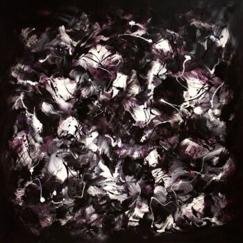 Painting titled "Midnight Garden" by Paresh Nrshinga F R S A, Original Artwork, Acrylic Mounted on Wood Stretcher frame