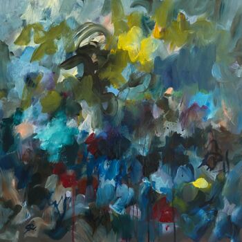 Painting titled "Spring will come af…" by Junija Galejeva, Original Artwork, Oil Mounted on Wood Stretcher frame