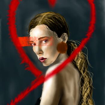Pittura intitolato "Red Boundary" da Creative Hand Design Szilvia Horváth, Opera d'arte originale, Pittura digitale