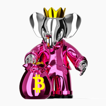 Sculptuur getiteld "babolex big bag rose" door Vincent Faudemer, Origineel Kunstwerk, Hars