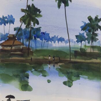 Painting titled "Reflecting on Allep…" by Prashant Prabhu, Original Artwork, Watercolor