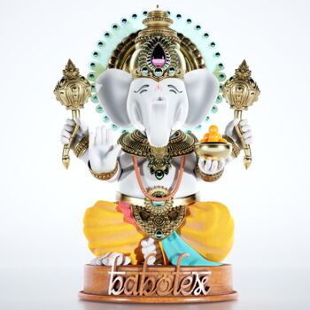 Sculpture intitulée "babolex ganesh plas…" par Vincent Faudemer, Œuvre d'art originale, Résine