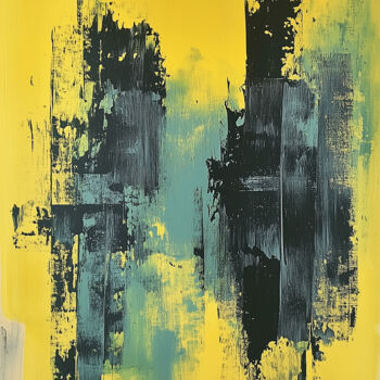 Painting titled "Golden Pillars Mode…" by Tatiana Taner, Original Artwork, Acrylic