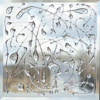 Painting titled "Fragile threads: ab…" by Julia Mauri, Original Artwork, Glass Mounted on Other rigid panel