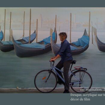 Pittura intitolato "les barques venitie…" da Sevie Mage, Opera d'arte originale, Acrilico