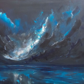 Malerei mit dem Titel "Sky of Darkness" von Sophia Kühn, Original-Kunstwerk, Acryl Auf Keilrahmen aus Holz montiert