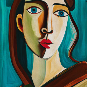 "Youthful Gaze" başlıklı Tablo Jan Keteleer tarafından, Orijinal sanat, Dijital Resim Ahşap Sedye çerçevesi üzerine monte ed…