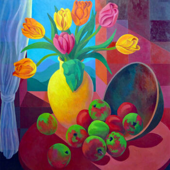 "STILL LIFE: APPLES…" başlıklı Tablo Stephen Conroy tarafından, Orijinal sanat, Akrilik Ahşap Sedye çerçevesi üzerine monte…