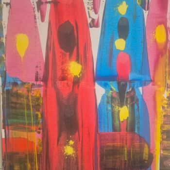 Peinture intitulée "les colonnes de bab…" par Armand Latournald, Œuvre d'art originale, Acrylique Monté sur Châssis en bois