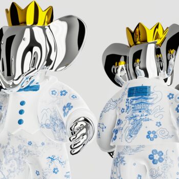 Sculptuur getiteld "Babolex porcelaine" door Vincent Faudemer, Origineel Kunstwerk, Hars