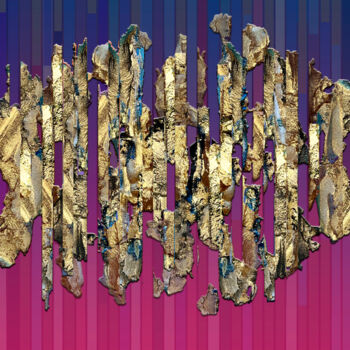 Digital Arts titled "GIRL TALK - Hommage…" by Gérard Esquerre, Original Artwork, Digital Painting Mounted on Wood Stretcher…