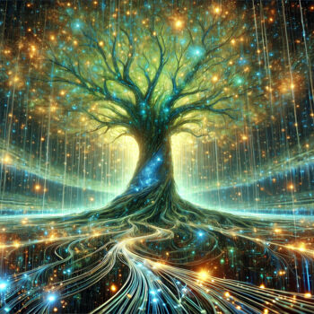 Digital Arts με τίτλο "Yggdrasil of the Al…" από Alberto Capitani, Αυθεντικά έργα τέχνης, Εικόνα που δημιουργήθηκε με AI