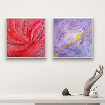 Painting titled "DIPTYCH: DESIRE & M…" by Tasha Ali, Original Artwork, Acrylic Mounted on Wood Stretcher frame