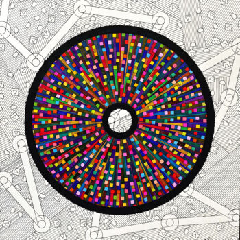 Peinture intitulée "Takeoff" par Artem Smirnov, Œuvre d'art originale, Marqueur Monté sur Aluminium
