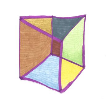 Drawing titled "Schrödingers Box" by Micha Weiss (der utan), Original Artwork, Marker Mounted on Wood Panel