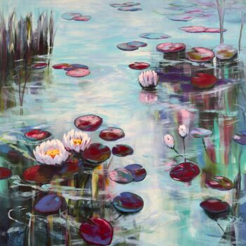 Ζωγραφική με τίτλο "My Love For Water L…" από Sandra Gebhardt-Hoepfner, Αυθεντικά έργα τέχνης, Ακρυλικό Τοποθετήθηκε στο Ξύλ…