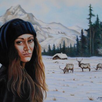 Drawing titled "Winter" by Taha Mansour, Original Artwork, Pencil