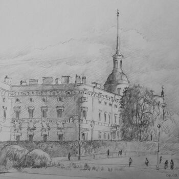 Drawing titled "У Михайловского зам…" by Dmitry Veltishchev, Original Artwork, Pencil