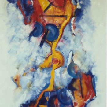 Schilderij getiteld "Landscape for a des…" door Bibiana Ulanosky, Origineel Kunstwerk, Olie Gemonteerd op Frame voor houten…