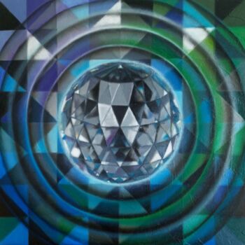 Peinture intitulée "Kreise auf dem Wass…" par Ievgeniia Albini, Œuvre d'art originale, Huile