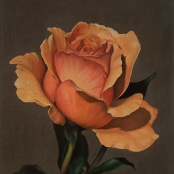 Peinture intitulée "Rose Ashram" par Ievgeniia Albini, Œuvre d'art originale, Huile