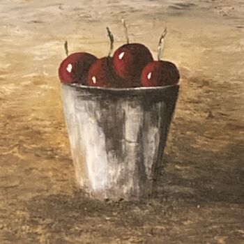 Peinture intitulée "Barquette de cerises" par Petrusnp (Pierre Trarieux), Œuvre d'art originale, Acrylique Monté sur Châssis…