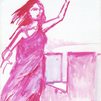 Dessin intitulée "Kassandra auf den Z…" par Götz Wiedenroth, Œuvre d'art originale, Aquarelle