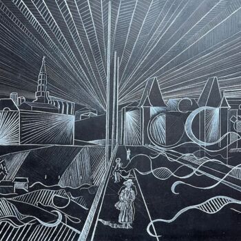 제목이 "Montauban Pont vieu…"인 그림 Philippe Guénot로, 원작, 연필