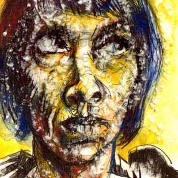 Tekening getiteld "Portrait d'Hélène B." door Dominique Leblanc, Origineel Kunstwerk, Inkt