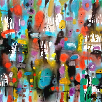 Peinture intitulée "Rainy impressions-X…" par Stanislav Bojankov, Œuvre d'art originale, Acrylique