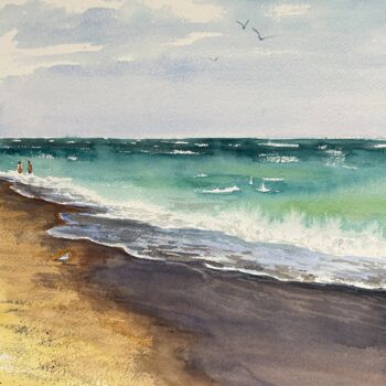 Pittura intitolato "Winds of the Azov S…" da Oleksandra Padushyna, Opera d'arte originale, Acquarello
