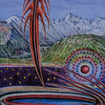 Painting titled "Sail." by Oleksandr Koltsov, Original Artwork, Watercolor Mounted on Wood Stretcher frame