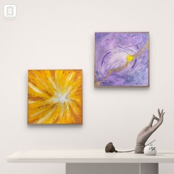 Painting titled "DIPTYCH: IMPULSE &…" by Tasha Ali, Original Artwork, Acrylic Mounted on Wood Stretcher frame