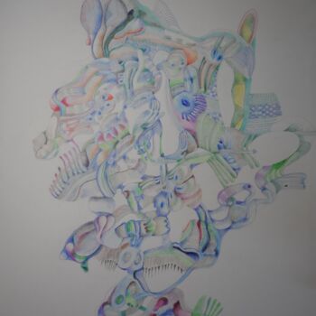 Tekening getiteld "en balade" door Geneviève Durantou, Origineel Kunstwerk, Potlood