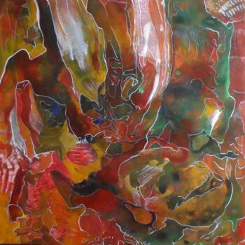 Schilderij getiteld "coeur" door Geneviève Durantou, Origineel Kunstwerk, Acryl