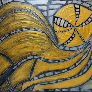Painting titled "Winter sun" by Maksim Gorshkov, Original Artwork, Acrylic Mounted on Wood Stretcher frame