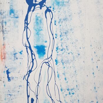 Painting titled "The Sky and The Man…" by Paolo Cantù Gentili, Original Artwork, Acrylic Mounted on Wood Stretcher frame