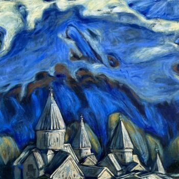 Ζωγραφική με τίτλο "''Under heaven''" από Raffi Ghazaryan, Αυθεντικά έργα τέχνης, Λάδι Τοποθετήθηκε στο Ξύλινο φορείο σκελετό