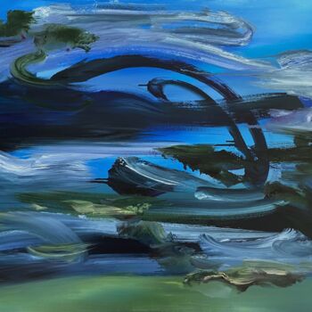 Painting titled "Impromptu" by Junija Galejeva, Original Artwork, Oil Mounted on Wood Stretcher frame