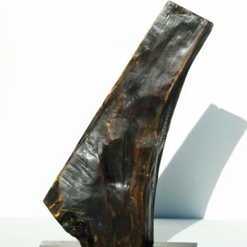 Sculptuur getiteld "С НАКЛОНОМ" door Nik Belov, Origineel Kunstwerk, Hout