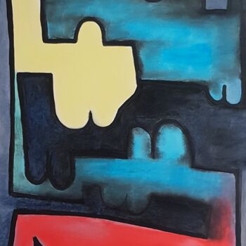 Painting titled "Exale Mind F.....g" by Paolo Cantù Gentili, Original Artwork, Oil Mounted on Wood Stretcher frame