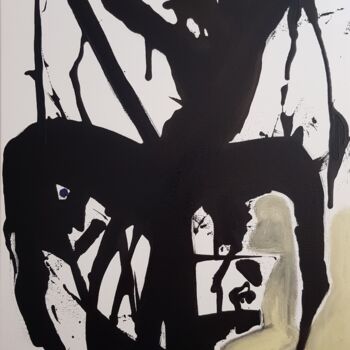 Painting titled "Shiva e jiva i danz…" by Paolo Cantù Gentili, Original Artwork, Acrylic Mounted on Wood Stretcher frame