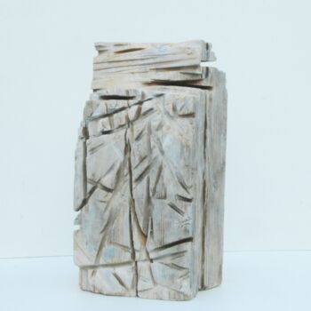 Sculptuur getiteld "GREY" door Nik Belov, Origineel Kunstwerk, Hout