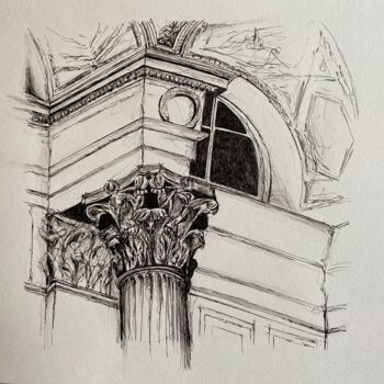 Drawing titled "Salon Casimir Perier" by Marlène Bonnaffé, Original Artwork, Marker