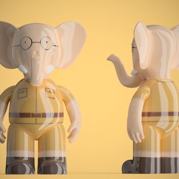 Sculptuur getiteld "Babolex explorer  c…" door Vincent Faudemer, Origineel Kunstwerk, Hars