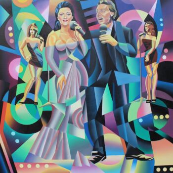 Painting titled "Karel and Lucie" by Apollonas Soben, Original Artwork, Oil Mounted on Wood Stretcher frame